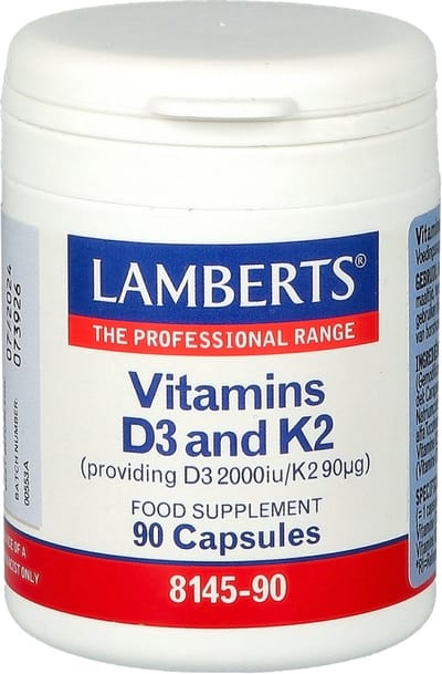Lamberts Vitamine D3 2000IE en K2 90mcg 90 Capsules