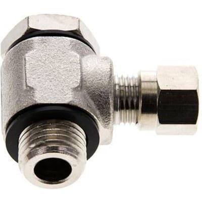 6LL & G1/4'' Vernikkeld Messing Swivel Joint Snijringkoppeling Buitendraad 100bar Draaibaar ISO 8434-1