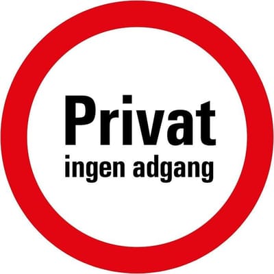 Pickup bord rond diameter 18 cm - PRIVAT INGEN ADGANG