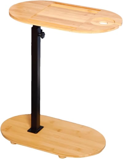 Bad lade organizer - Badkuip tafel - Ontspannen in bad - Verstelbare hoogte - 44-80cm hoog - Houtkleurig