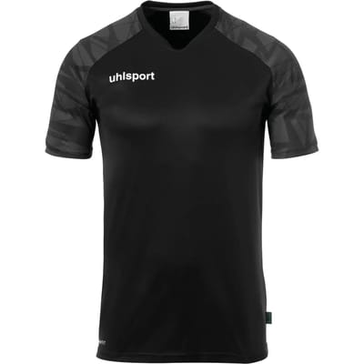 Uhlsport Goal 25 Shirt Korte Mouw Kinderen - Zwart / Antraciet | Maat: 116
