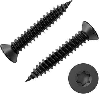 80 Stuks M4X12mm Houtschroeven RVS A2/VA2 Zwart voor Geluidspanelen Torx Verzinkte Kop Volledig Gewikkelde Zelfborende Schroeven