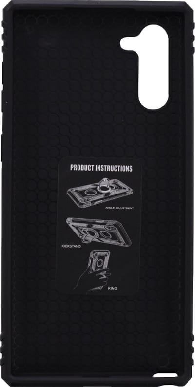 LuxeBass Hoesje geschikt voor Samsung Galaxy Note 10 Hoesje - Anti-Shock Hybrid Ring Armor Goud
