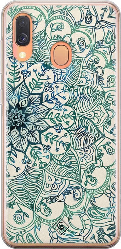 Casimoda® hoesje - Geschikt voor Samsung A40 - Mandala Blauw - Backcover - Siliconen/TPU - Blauw