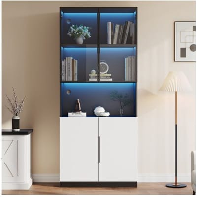 Vitrine - MUVOE - Moderne - Éclairage LED - 80x30x200 cm - Design minimaliste