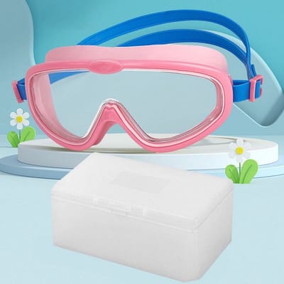 Kinderzwembril met groot montuur, anti-condens, UV-bescherming, zwembril voor kinderen van 3-14 jaar, helder zicht, snel verstelbare siliconenafdichting, unisex voor jongens en meisjes, Stijl 6