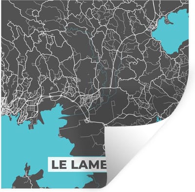 Muurstickers - Sticker Folie - Le Lamentin - Stadskaart - Kaart - Frankrijk - Plattegrond - 100x100 cm - Plakfolie - Muurstickers Kinderkamer - Zelfklevend Behang XXL - Zelfklevend behangpapier - Stickerfolie