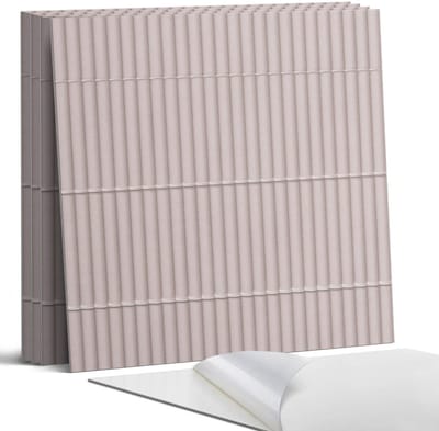 Coloray Wandpanelen Zelfklevend - Textuur met parallelle strepen Zelfklevende Wandpanelen - 50 cm x 50 cm - Beige Wandpaneel PVC - 5 stuks - Texturen Wandpanelen Zelfklevend - Wandbord Keuken - Wandpaneel Badkamer