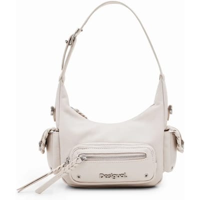 Desigual Schoudertas Omnia New London Plus Mini Shoulder Bag Raw Crème