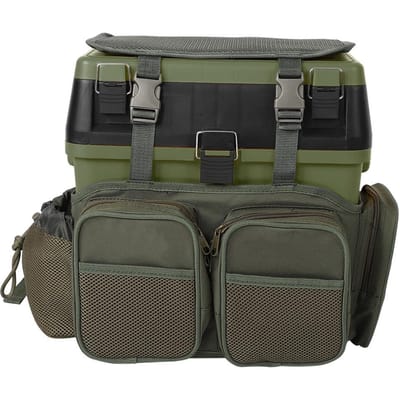 Boîte de siège de pêche   Convertisseur sac à dos Pêche itinérante Affût Transporteur Accessoire(Boîte Verte) gray