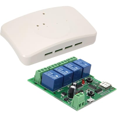 2 pièces eWeLink télécommande intelligente commutateur sans fil Module universel 4ch DC 5 V 12 V 32 V commutateur Wifi 1PCS with shell blanc