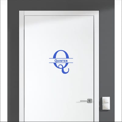Deursticker Met Naam -  Quinten - Blauw