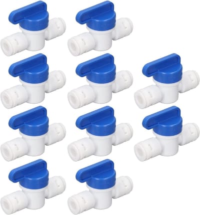 Mini Kogelkraan - Waterafsluiter - Waterleiding Regelen - Press-to-lock Installatie - 1/4 Inch - Wit