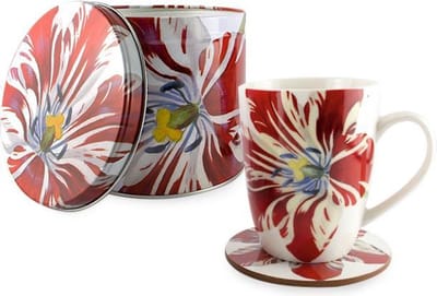 Set: blik-onderzetter-mok, Tulpen, Marrel, Rijksmuseum
