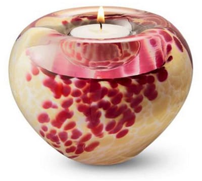 Urn van Glas As-in-glas Mini Glasobject Keepsake Gedenkobject Tealight Waxinelicht waxinelichthouder Urn Glazen Kunst As Roze Rose Beige Taupe Opaque A12TRO