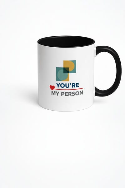 Mok 'You're My Person' met Hartje & Modern Design - Zwart Wit Keramiek Cadeau