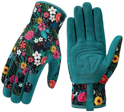 Oneay Tuinhandschoenen voor dames（M）, gemaakt van ademend leer, met een antislip ontwerp, prikbestendig en duurzaam. Geschikt voor tuingereedschap.