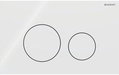 Geberit Sigma40 bedieningsplaat - 2-toets spoeling - extra dun - ronde knoppen - glas - glans wit