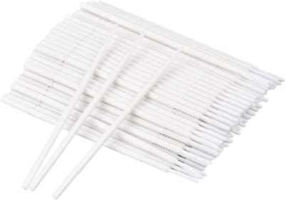 Set van 100 Wimperextensions Borstels, Micro Applicator Borstels en Mascara Borstels voor Wimperverlenging, Wimperafwerking en Make-up Verwijdering (Wit)