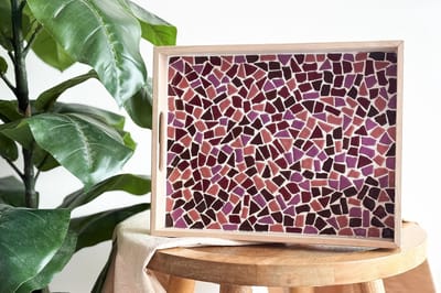 Little Creations DIY pakket - Mozaïek dienblad oud-roze - Hobbypakket volwassenen - Knutselpakket voor volwassenen - mozaiek pakket