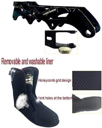 Inline Skates - Skeelers - Freestyle Rijden - Schokabsorberende Inlegzool - Maat 44 - Zwart
