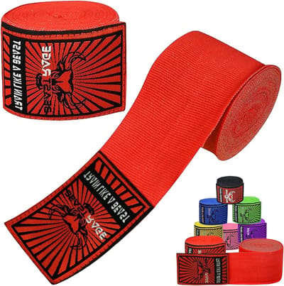 Bokshandschoenen Wraps - Boksbanden - Vechtsport Training - Verstelbare Klittenband - 4.5 Meter - Rood