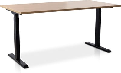 Zit-sta bureau snelslinger verstelbaar - MRC FAST FLEX | 160 x 80 cm | frame zwart - blad havanna