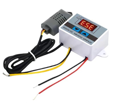 Digitale Vochtregelaar - Hygrometer Vochtigheidscontrole - Klimaatbeheersing - Nauwkeurige Meting - 10A - Zwart
