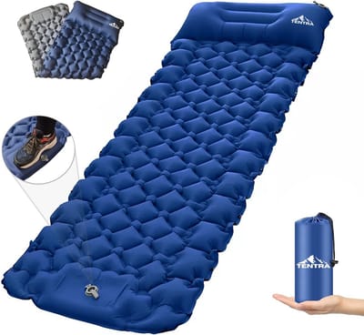 Eldergewicht zelfopblazende campingmat met voetpomp - Waterdichte slaapmat voor kamperen