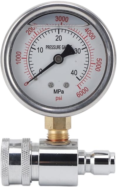 Dailygoods- Waterwerkmeter 6000PSI - Drukmeter - Roestvrijstalen Accessoire - Nauwkeurige Meting - Duurzaam - Professioneel Gebruik