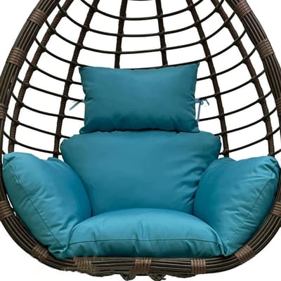 Hangmand Kussen - Eierstoel Kussen - Buiten Ontspannen - Universele Maat - 49 L x 39 B - Pauw Blauw