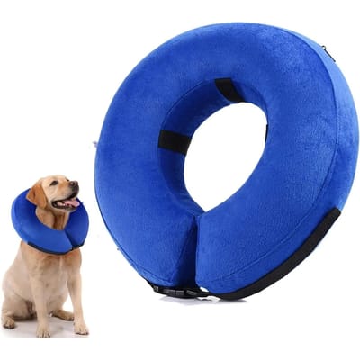 Hondenkegels Na Operatie Wonden Beschermende Opblaasbare Hondenkraag Herstelkraag voor Huisdieren Zachte Kegel voor Huisdieren voor Kleine Middelgrote Grote Hond Kat M