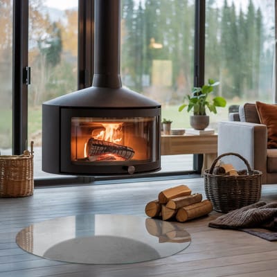 Coloray Vloerplaat Houtkachel - Vloerplaat voor Houtkachel - 90 cm x 90 cm - Vloerplaat Open Haard - Grijs Vloerplaat Kachel - Onderplaat Voor Houtkachel - Plaat voor Onder Kachel - Kachel Vloerplaat - Verwarmingsaccessoires