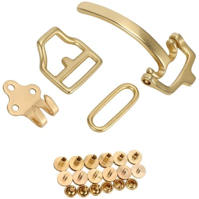 Pure Messing Riemgesp Milieubescherming D-vormige Gespset voor Taille Riem Accessoires beige