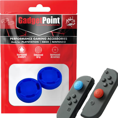 Gadgetpoint - Thumb Grips voor Nintendo Switch Joy-Con Controllers - Gaming Thumbgrips - Performance Anti-Slip Thumbsticks - Bescherming Accessoires - Cirkel - Blauw