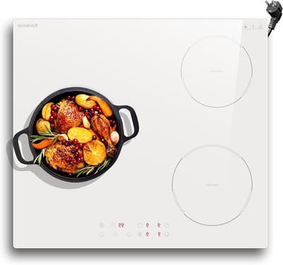 Inductiekookplaat - Elektrisch fornuis - Snel koken - Touch bediening - 60 cm - Wit