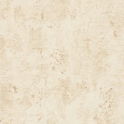 Pleister-look behang Profhome 388237-GU vliesbehang hardvinyl warmdruk in reliëf gestructureerd met structuur mat ivoor zandgeel beige 5,33 m2