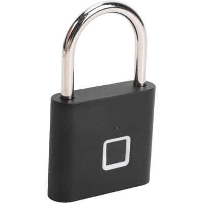 Vingerafdruk Hangslot Sleutelloos Waterdicht Vingerafdruk Slot USB Oplaadbaar Snel Ontgrendelen voor Rugzak Bagage Zwart 20