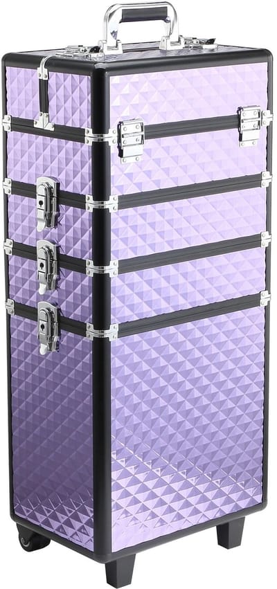 Roossentials cosmetica koffer - Make-up koffer - Make-up case - Professioneel - Make-up trolley -Beautycase - Met handvat en wielen - Verschillende niveaus