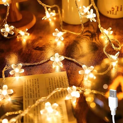 Bloemen lichtsnoer warm wit - decoratieve tuinverlichting voor binnen en buiten