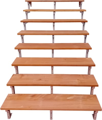 BALI Stalen buitentrap H139cm - 8 treden hardhout breedte 160cm