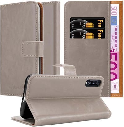 Cadorabo Hoesje geschikt voor Samsung Galaxy A70 / A70s in CAPPUCCINO BRUIN - Beschermhoes met magnetische sluiting, standfunctie en kaartvakje Book Case Cover Etui