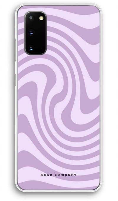 Case Company® - Hoesje geschikt voor Samsung Galaxy S20 hoesje - Swirl Paars - Soft Cover Telefoonhoesje - Bescherming aan alle Kanten en Schermrand