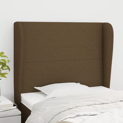 vidaXL - Hoofdbord - met - randen - 83x23x118/128 - cm - stof - donkerbruin