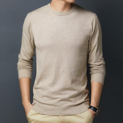 Nieuwe Herentrui Ronde Hals Onderste Trui Dunne Trui Slim-fit Herentrui Effen Kleur Trui voor Mannen 4XL/190