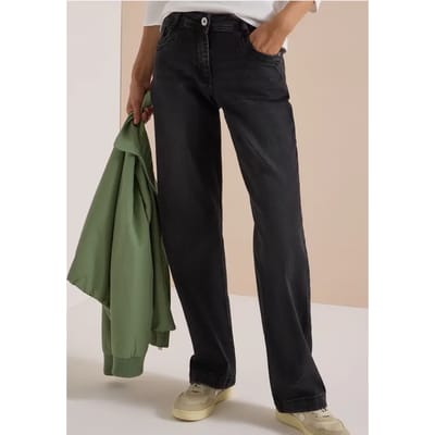 High-waist wide leg jeans in een loose fit