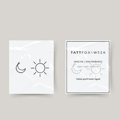 Tijdelijke matching tattoo sun & moon | Neptattoo volwassenen | Tijdelijke tattoo voor volwassenen | Temporary tattoo | Plaktattoos voor volwassenen | Neptattoos | Probeer zorgeloos een tattoo | tattforaweek