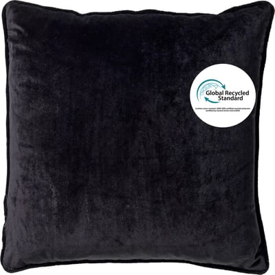 Dutch Decor FINNA - kussenhoes 45x45 cm - Eco Line - 100% gerecycled - Raven - zwart - met rits - zonder binnenkussen