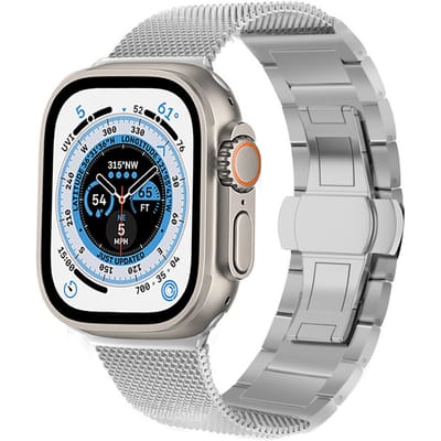 Apple Watch Ultra stalen Milanese band (zilver)