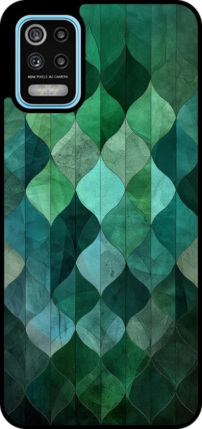 Smartphonica Telefoonhoesje Geschikt voor LG K52 / K62 met groene bladeren opdruk - TPU backcover case green leaf design - Groen geschikt voor LG K52;LG K62